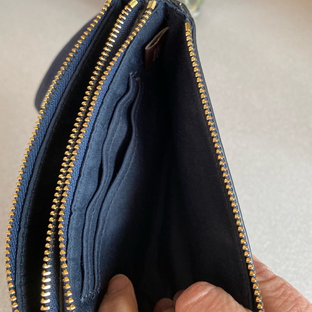Coach Pebble Leather Medium Double  L Zip Wristlet - Picture 7 of 8